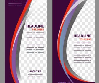 Corporate Banner Template Modern Checkered Curves Decor