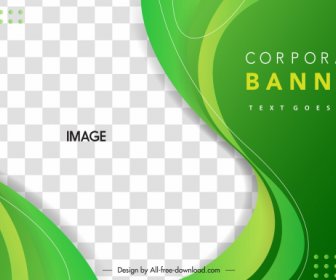 Corporate Banner Template Modern Dynamic Curves Checkered Decor