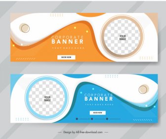 Corporate Banner Templates Bright Colorful Technology Abstract Decor