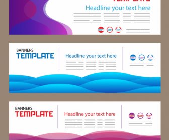 Corporate Banner Templates Bright Modern Colored Curves Decor