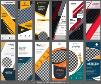 Corporate Banner Templates Collection Modern Vertical Design