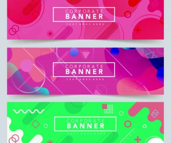 Corporate Banner Templates Colorful Abstract Geometric Decor