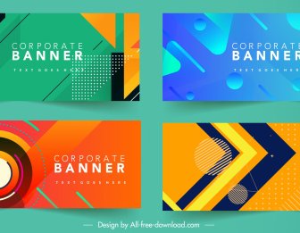 Corporate Banner Templates Colorful Modern Abstract Design