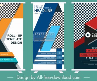 Corporate Banner Templates Colorful Modern Abstract Roll Up