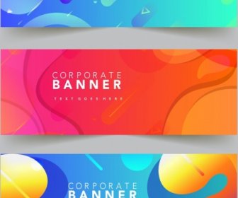 Corporate Banner Templates Contemporary Colorful Decor Abstract Theme