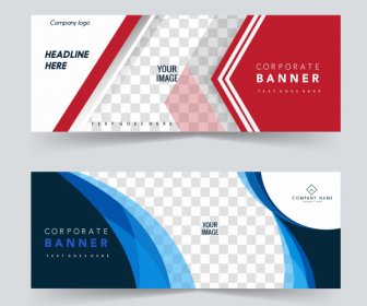 Corporate Banner Templates Elegant Modern Checkered Geometry Curves