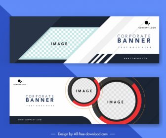 corporate banner templates elegant modern contrast checkered geometry
