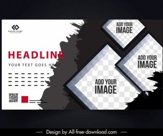 Corporate Banner Templates Grunge Ragged Geometry Shapes