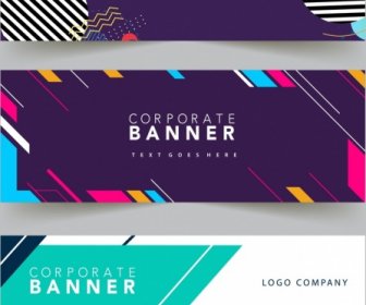 Corporate Banner Templates Modern Abstract Flat Geometric Decor