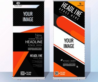 Corporate Banner Templates Modern Abstract Standee Shape