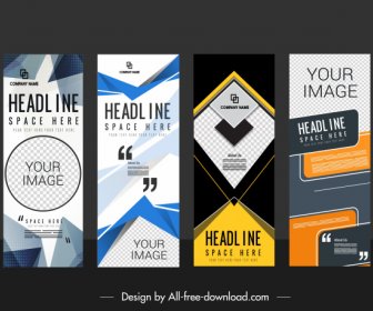Corporate Banner Templates Modern Abstract Technology Colorful Vertical