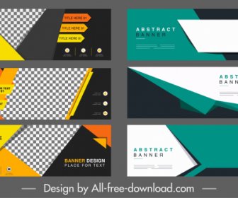 Corporate Banner Templates Modern Abstract Technology Horizontal Design