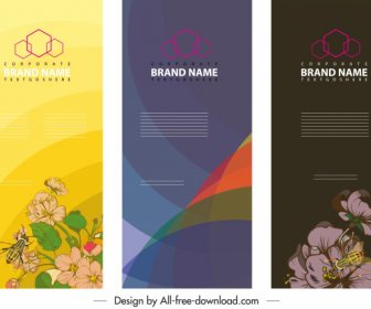 Corporate Banner Templates Modern Classic Flora Abstract Decor
