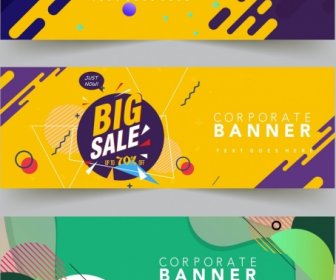 Corporate Banner Templates Modern Colorful Abstract Decor