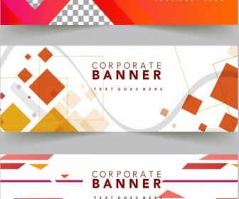 Corporate Banner Templates Modern Colorful Geometric Decor