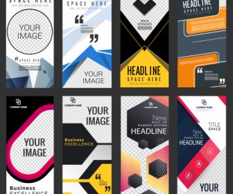 Corporate Banner Templates Modern Colorful Vertical Shape
