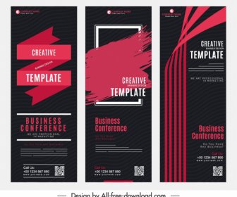 Corporate Banner Templates Modern Dark Black Red Decor