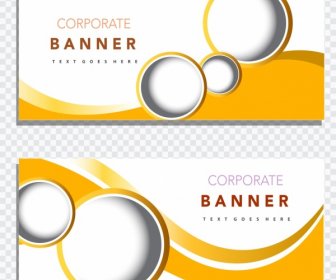 Corporate Banner Templates Modern Design Circles Curves Decor