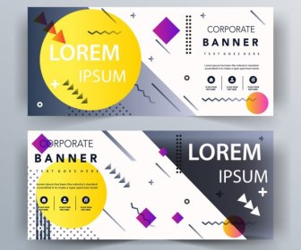 Corporate Banner Templates Modern Geometric Decor Horizontal Design