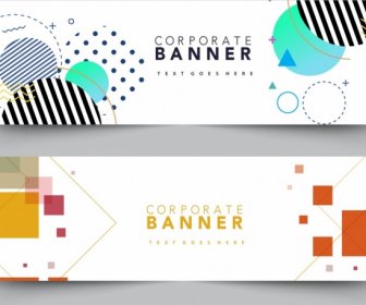 Corporate Banner Templates Modern Geometric Design