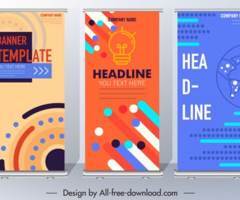 Corporate Banner Templates Technology Themes Colorful Vertical Design