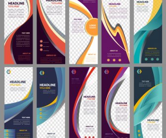 Corporate Banners Collection Dynamic Modern Design Vertical Shapes