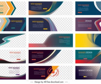 Corporate Banners Collection Modern Dynamic Multicolored Decor