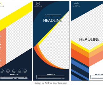 Corporate Banners Templates Colorful Modern Decor Vertical Design