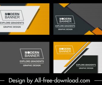 Banner Perusahaan Template Desain Horisontal Abstrak Modern