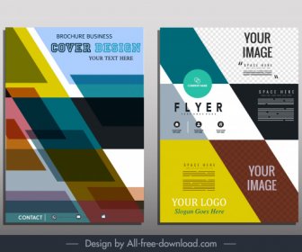 Шаблон корпоративной брошюры красочный абстрактный современный плоский геометрический