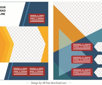 기업 브로슈어 서식 파일 다채로운 현대 추상 형상 체크 무늬