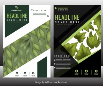 Corporate Brochure Template Green Leaf Decor Modern Design