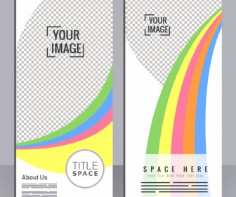 Corporate Brochure Template Modern Checkered Colorful Lines Decor
