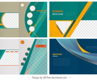 企業手冊範本五顏六色的現代動態幾何裝飾
