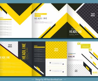 Corporate Brochure Templates Modern Colored Abstract Trifold Design