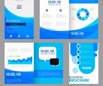Corporate Brochure Templates Modern Design Elegant Bright Blue