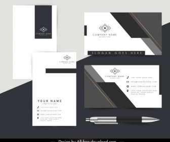 Corporate Cards Template Elegant Dark Bright Modern Design