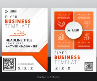 corporate flyer template business element decor bright design