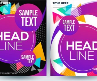 Corporate Flyer Template Colorful Circles Triangles Decoration