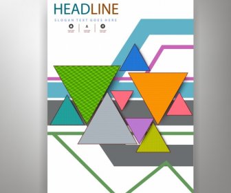 Corporate Flyer Template Colorful Triangles Decoration