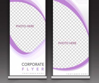 Corporate Flyer Template Curves Checkered Decor Roll Design