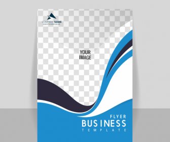 Corporate Flyer Template Elegant Checkered Curves Decor