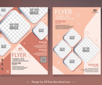 Corporate Flyer Template Elegant Checkered Geometric Decor