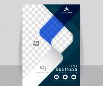 Corporate Flyer Template Elegant Contrast Checkered 3d Effect