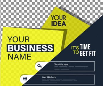 corporate flyer template modern checkered shading decor