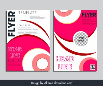 Corporate Flyer Templates Colorful Flat Dynamic Twisted Shapes
