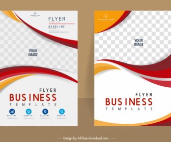 Corporate Flyer Templates Elegant Colorful Checkered Curves Decor