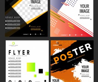 Corporate Flyer Templates Modern Abstract Colorful Decor