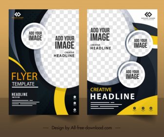 Corporate Flyer Templates Modern Elegant Contrasted Checkered Decor