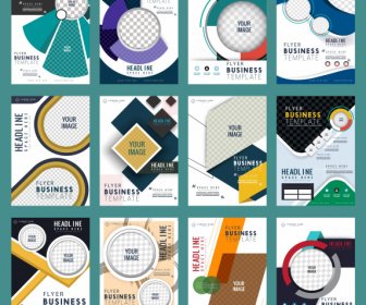 Corporate Flyers Templates Collection Colorful Modern Design